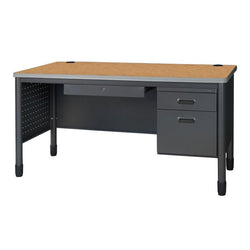 Regency Mesa Steel Single Pedestal Teacher's Office Desk with Center Drawer 60" x 30" (66366SPCDMO)