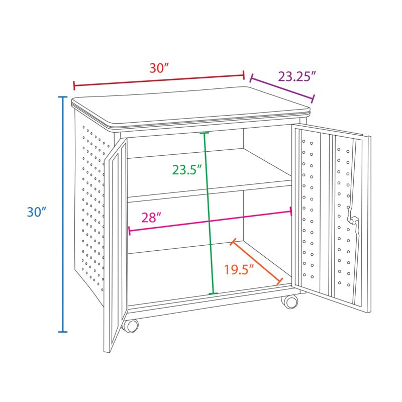 Regency Mesa Steel Mobile Locking Utility/Fax/Copy Table 30" X 23.25" (66746SCMO) - SchoolOutlet