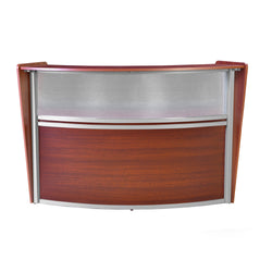 Regency Marque Plexi Single-Unit Reception Curved Desk Workstation 72"W x 32"D