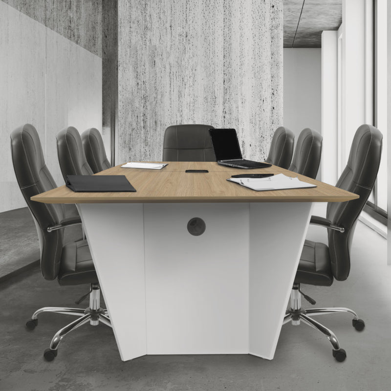 Regency Array 120"L Conference Table with Power Data Grommet - Noble Oak Top - SchoolOutlet