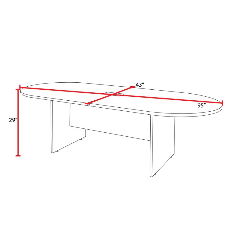 Regency Legacy 8 ft Racetrack Conference Table with Charging Port - SchoolOutlet