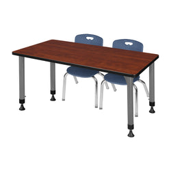 Regency Kee 66 x 24 in. Adjustable Classroom Table & 2 Andy 12 in. Stack Chairs