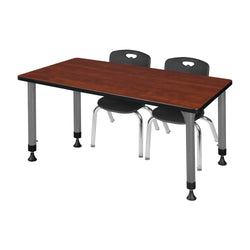 Regency Kee 72 x 30 in. Adjustable Classroom Table & 2 Andy 12 in. Stack Chairs