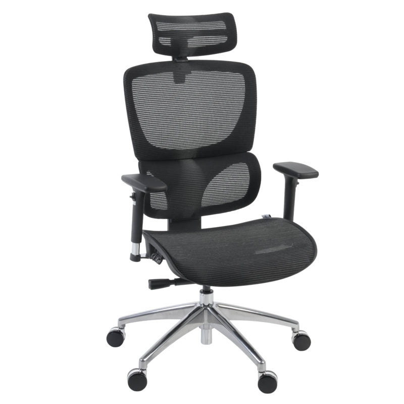 Regency Omega Mesh O - 2 Tech Ergonomic Management Office Chair with Headrest/Adjustable Lumbar Support (OMG002BK) - SchoolOutlet