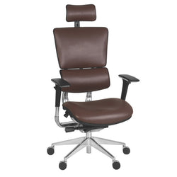 Omega Ergonomic Leather Executive Office Chair with Headrest/Adjustable Lumbar Support (OMG004CH)