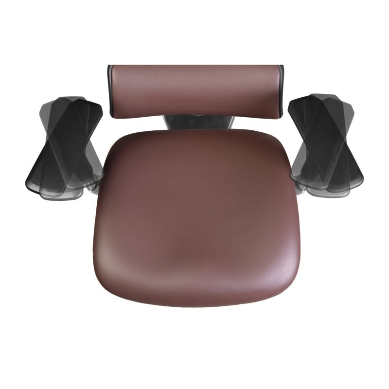 Omega Ergonomic Leather Executive Office Chair with Headrest/Adjustable Lumbar Support (OMG004CH) - SchoolOutlet