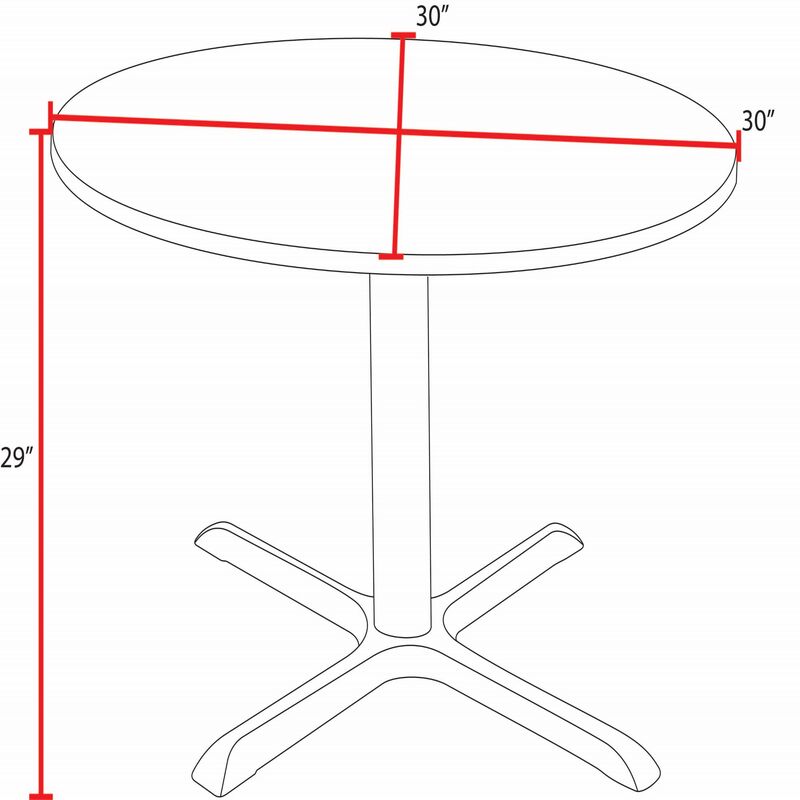 Regency Cain 30 in. Small Round X - Base Breakroom Table - SchoolOutlet