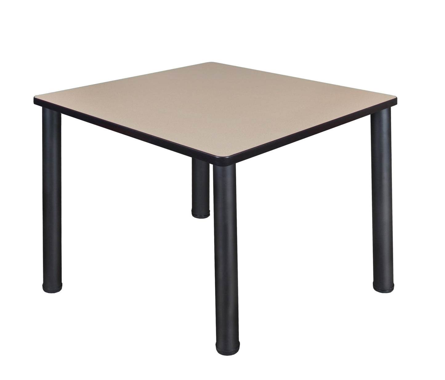 Regency Kee 36 in. Medium Square Breakroom Table - Ash Grey Top, Black Legs - SchoolOutlet