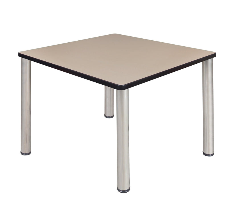 Regency Kee 36 in. Medium Square Breakroom Table - Ash Grey Top, Black Legs - SchoolOutlet