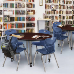 Regency Kee 48 in. Round Adjustable Classroom Table & 4 Andy 18 in. Stack Chairs