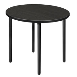 Regency Kee 30 in. Small Round Breakroom Table, Black Folding Legs