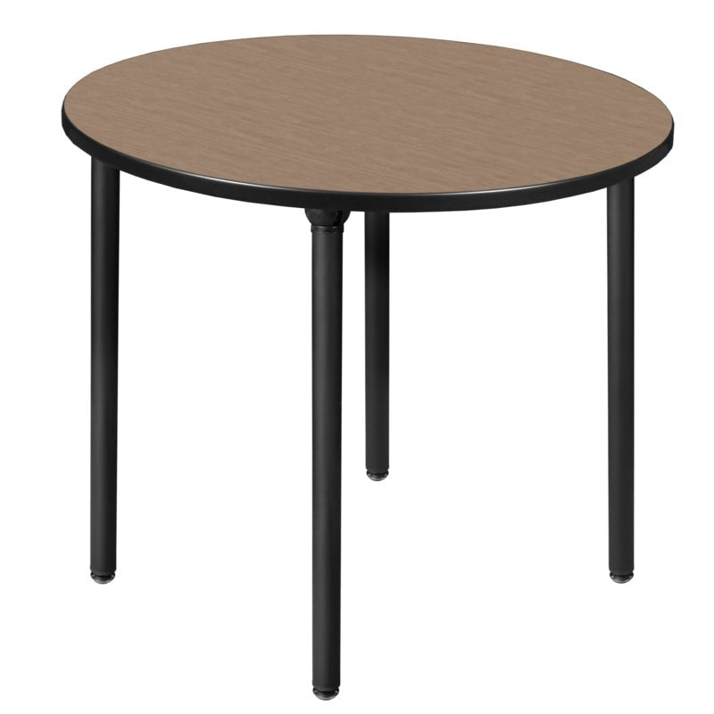 Regency Kee 36 in. Medium Round Breakroom Table, Black Folding Legs - SchoolOutlet