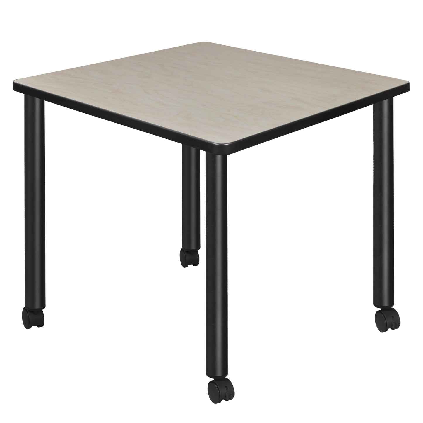 Regency Kee Small 30 in. Square Breakroom Table, Black Mobile Legs - SchoolOutlet