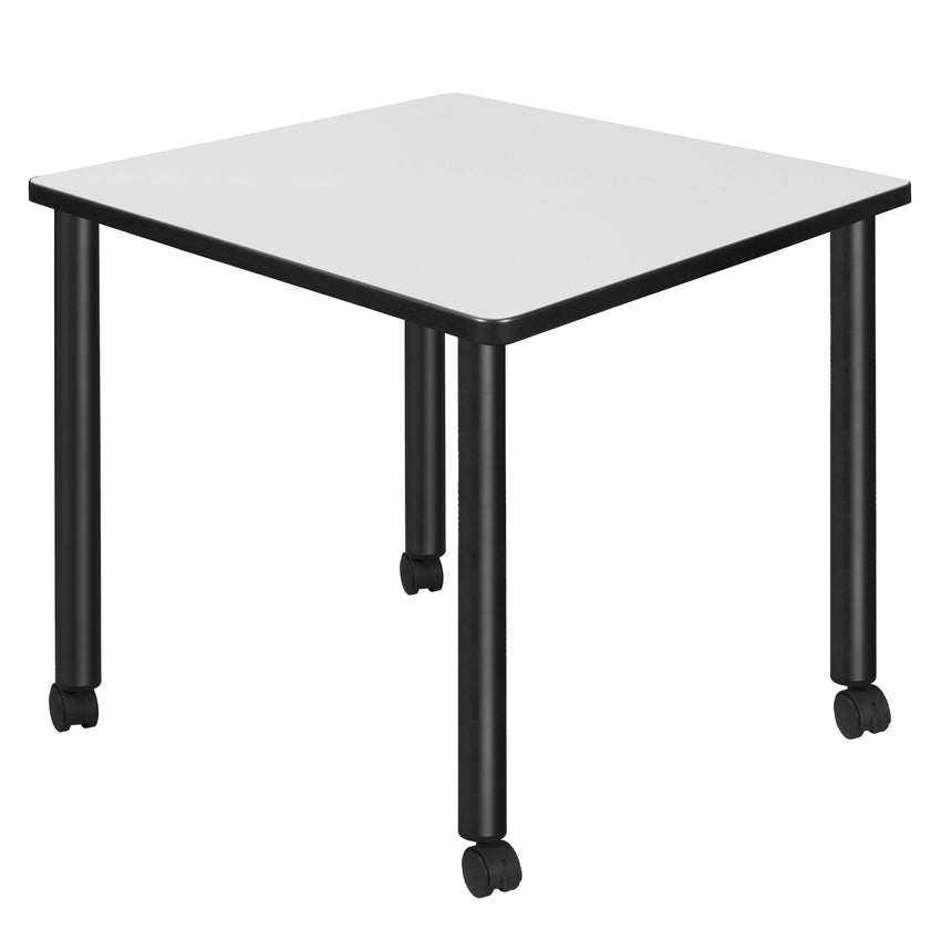 Regency Kee Small 30 in. Square Breakroom Table, Black Mobile Legs - SchoolOutlet