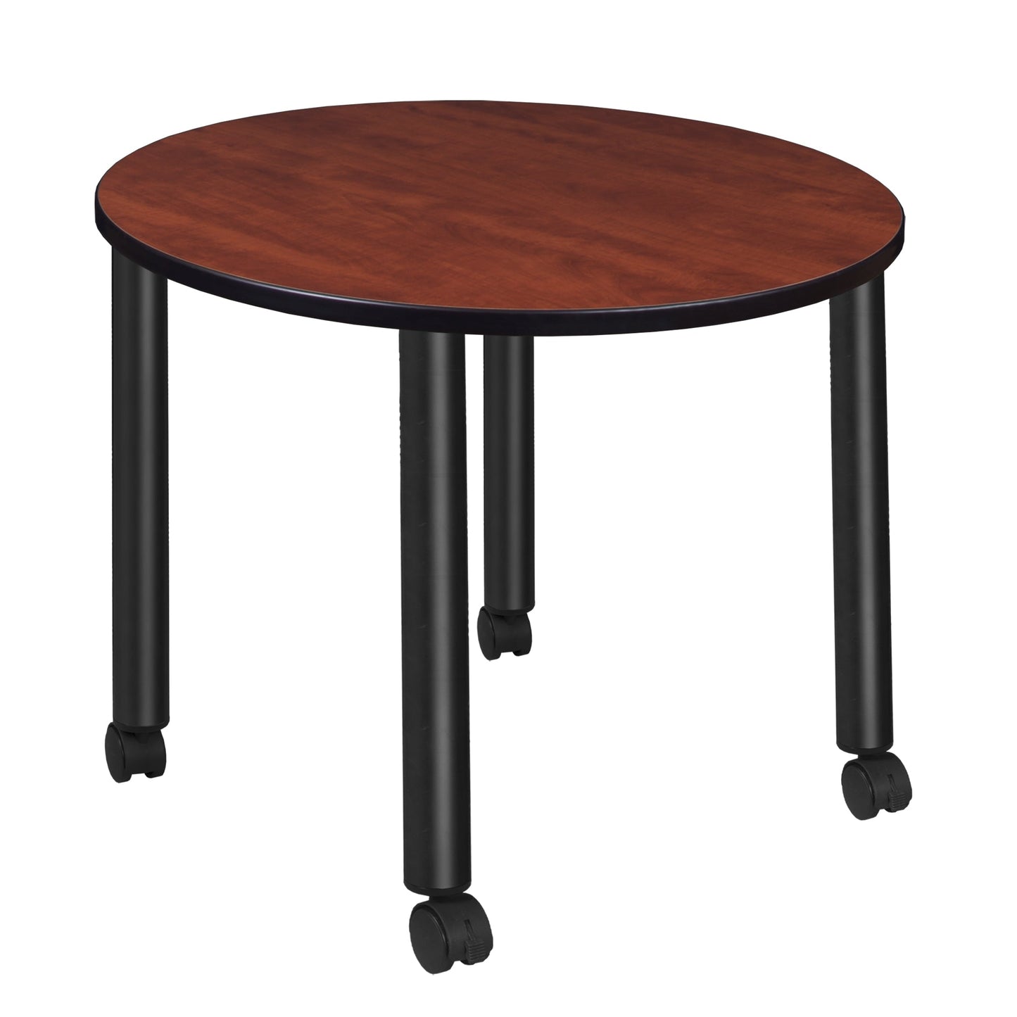 Regency Kee Medium 36 in. Round Breakroom Table, Black Mobile Legs - SchoolOutlet