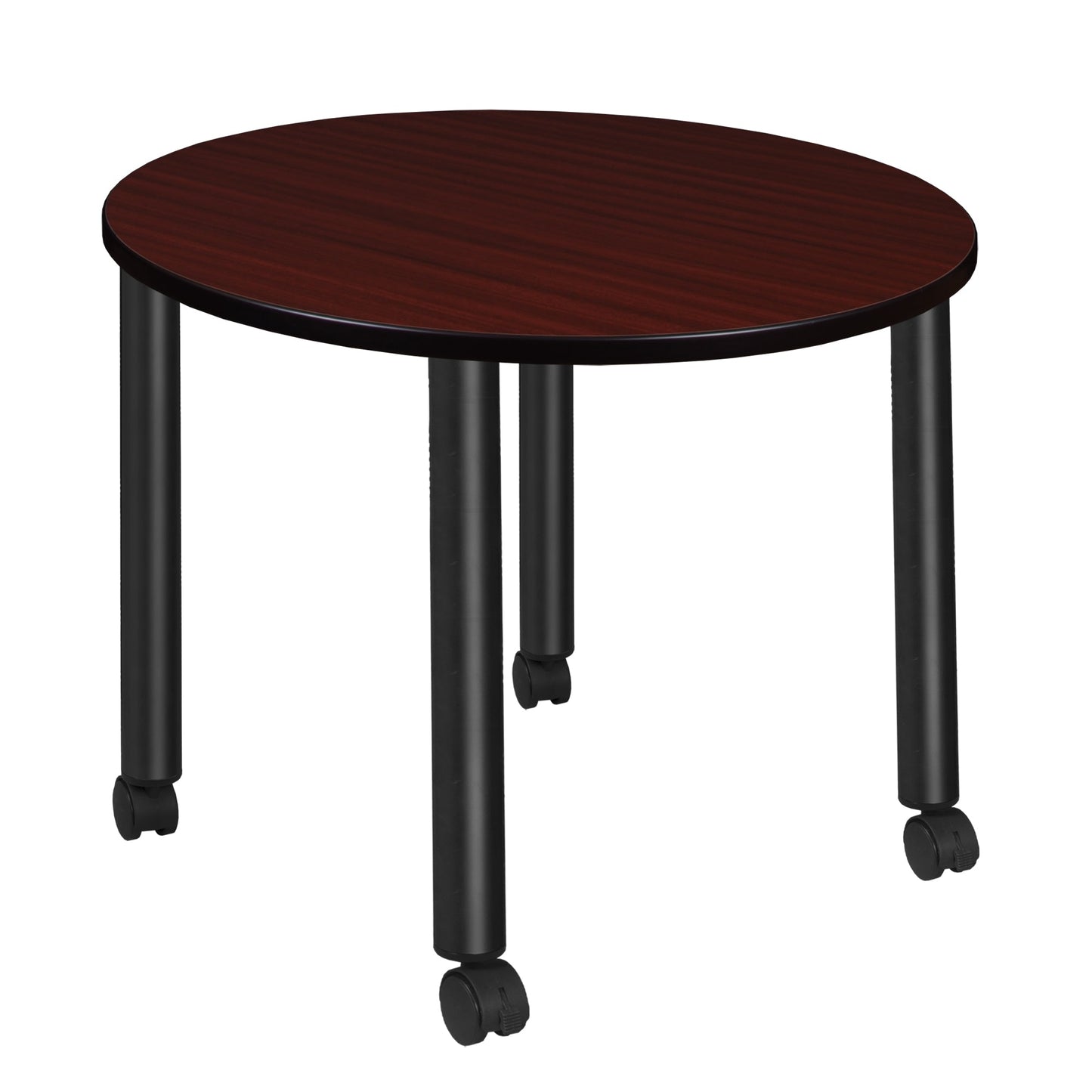 Regency Kee Medium 36 in. Round Breakroom Table, Black Mobile Legs - SchoolOutlet