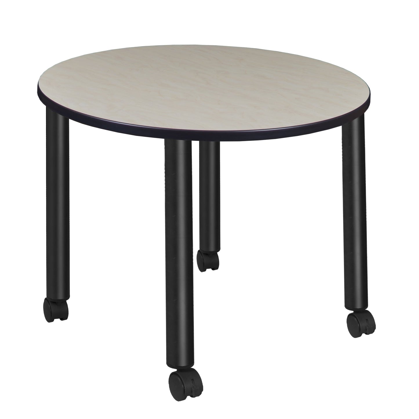 Regency Kee Medium 36 in. Round Breakroom Table, Black Mobile Legs - SchoolOutlet