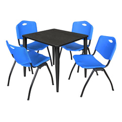 Regency Kahlo 30 in. Square Breakroom Table & 4 M Stack Chairs