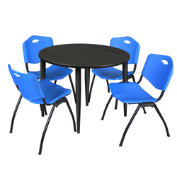 Regency Kahlo 48 in. Round Breakroom Table & 4 M Stack Chairs