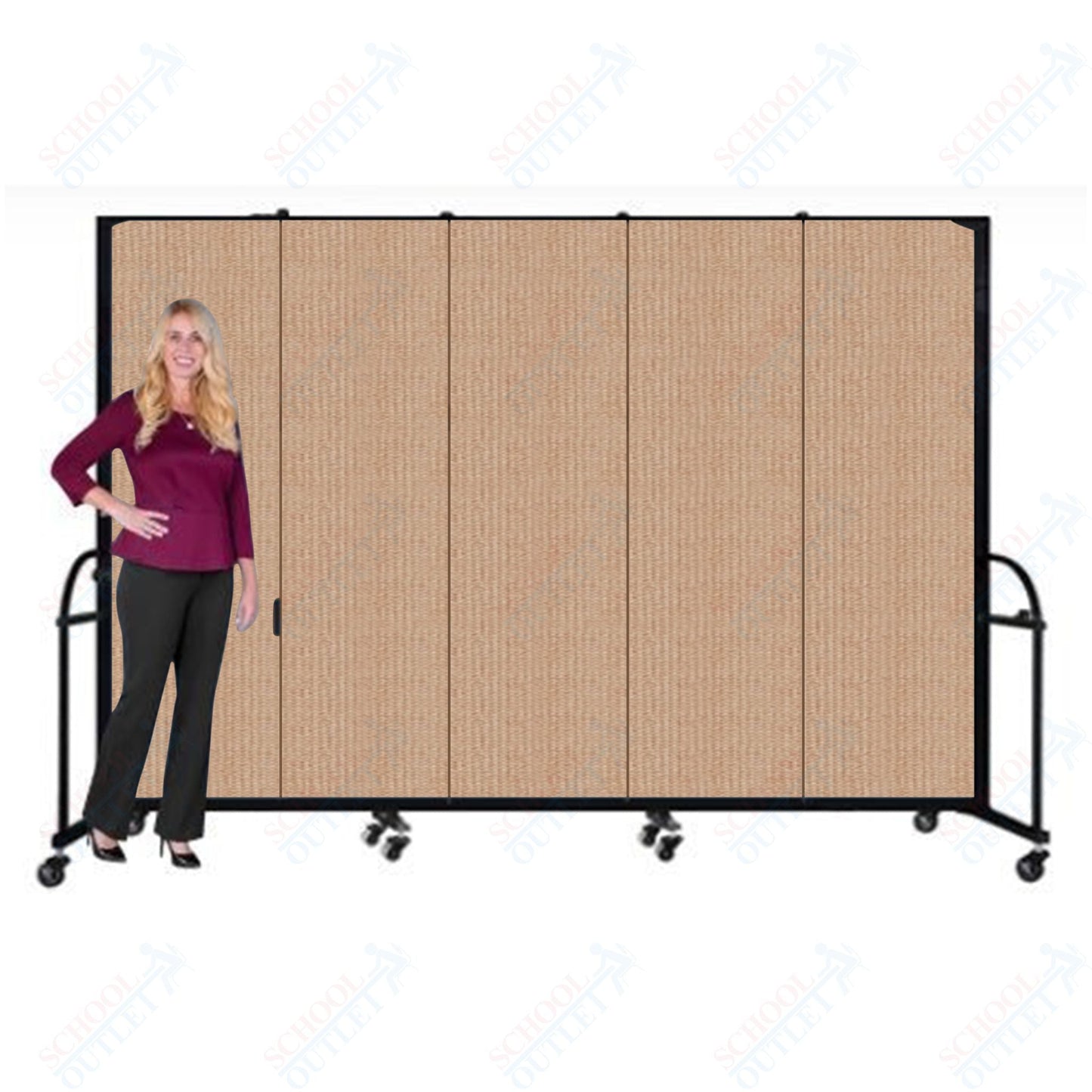 Screenflex HFSL605 - 5 Panels Standard Portable Room Divider 9' 5" L x 6' H - SchoolOutlet