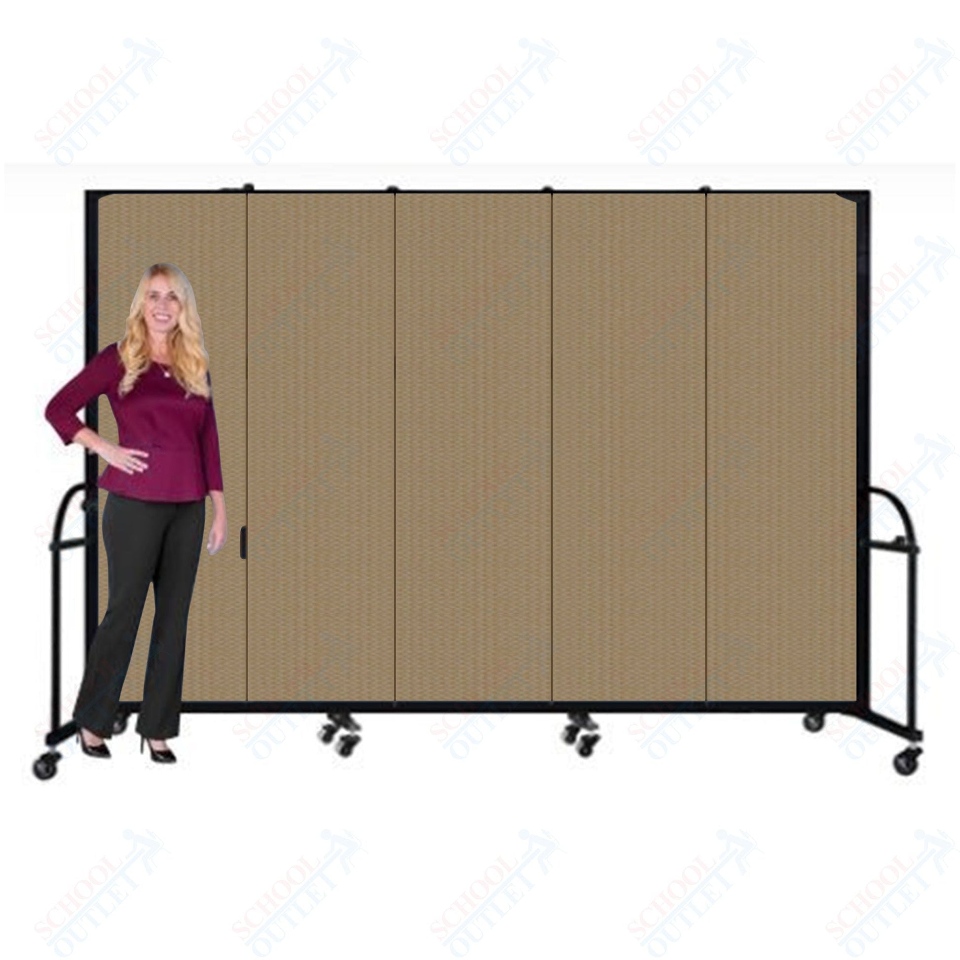 Screenflex HFSL605 - 5 Panels Standard Portable Room Divider 9' 5" L x 6' H - SchoolOutlet