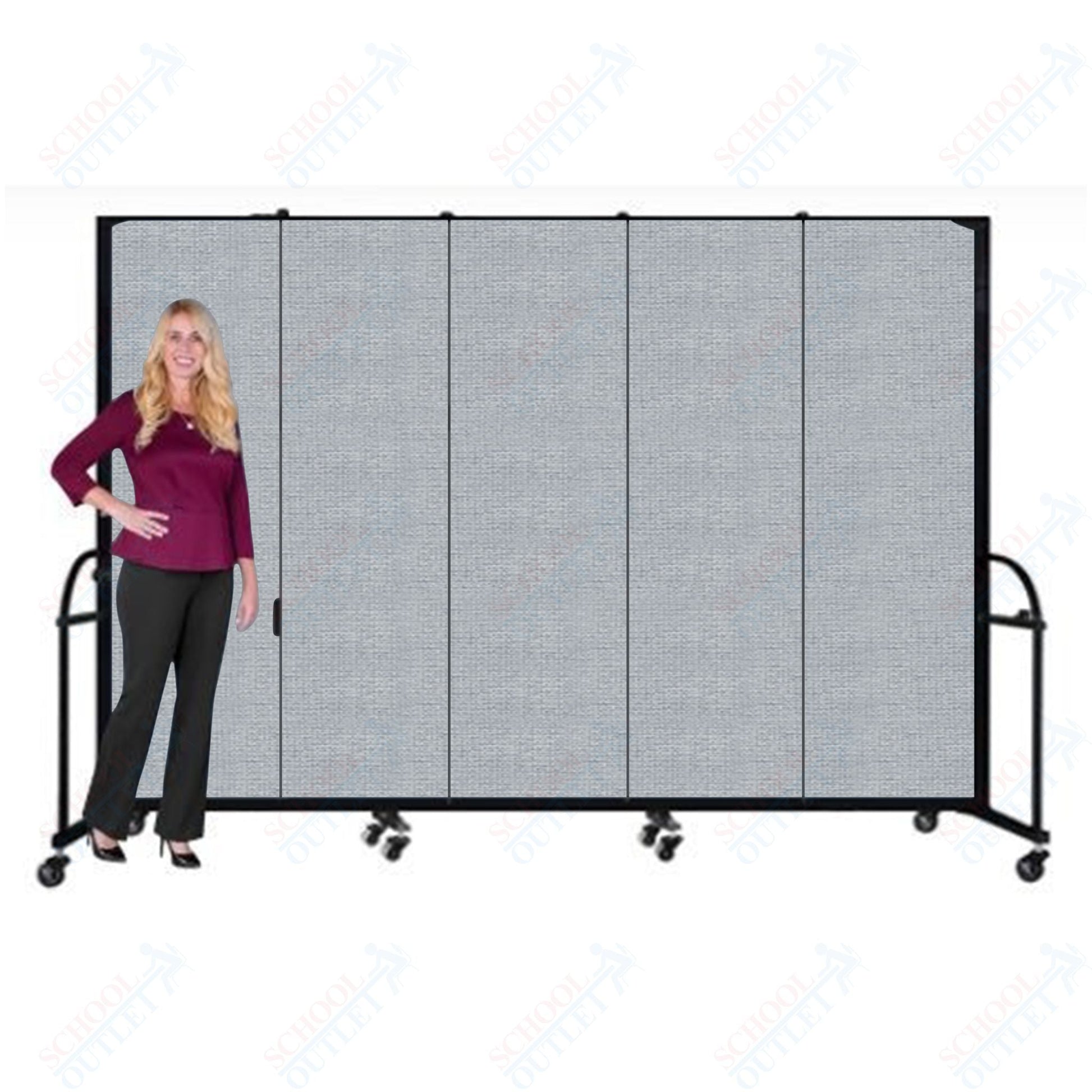 Screenflex HFSL605 - 5 Panels Standard Portable Room Divider 9' 5" L x 6' H - SchoolOutlet