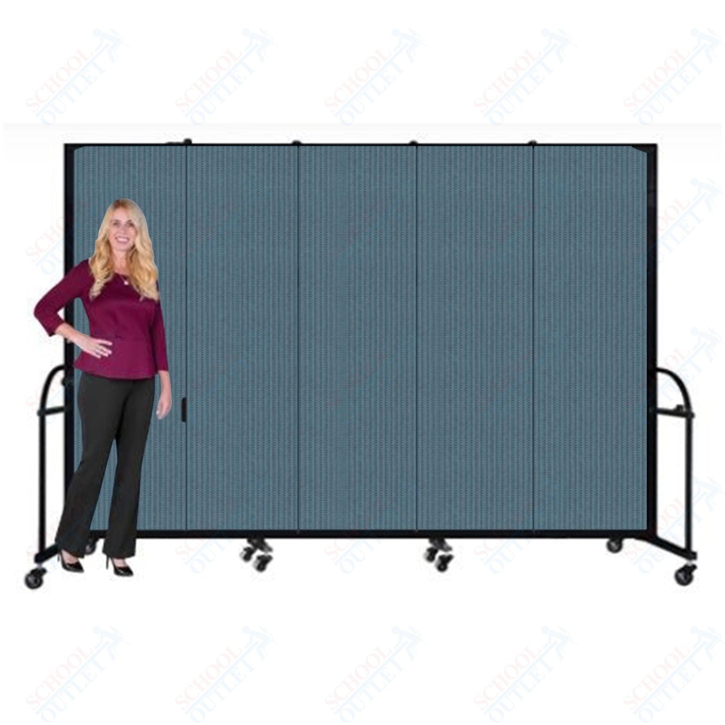 Screenflex HFSL605 - 5 Panels Standard Portable Room Divider 9' 5" L x 6' H - SchoolOutlet