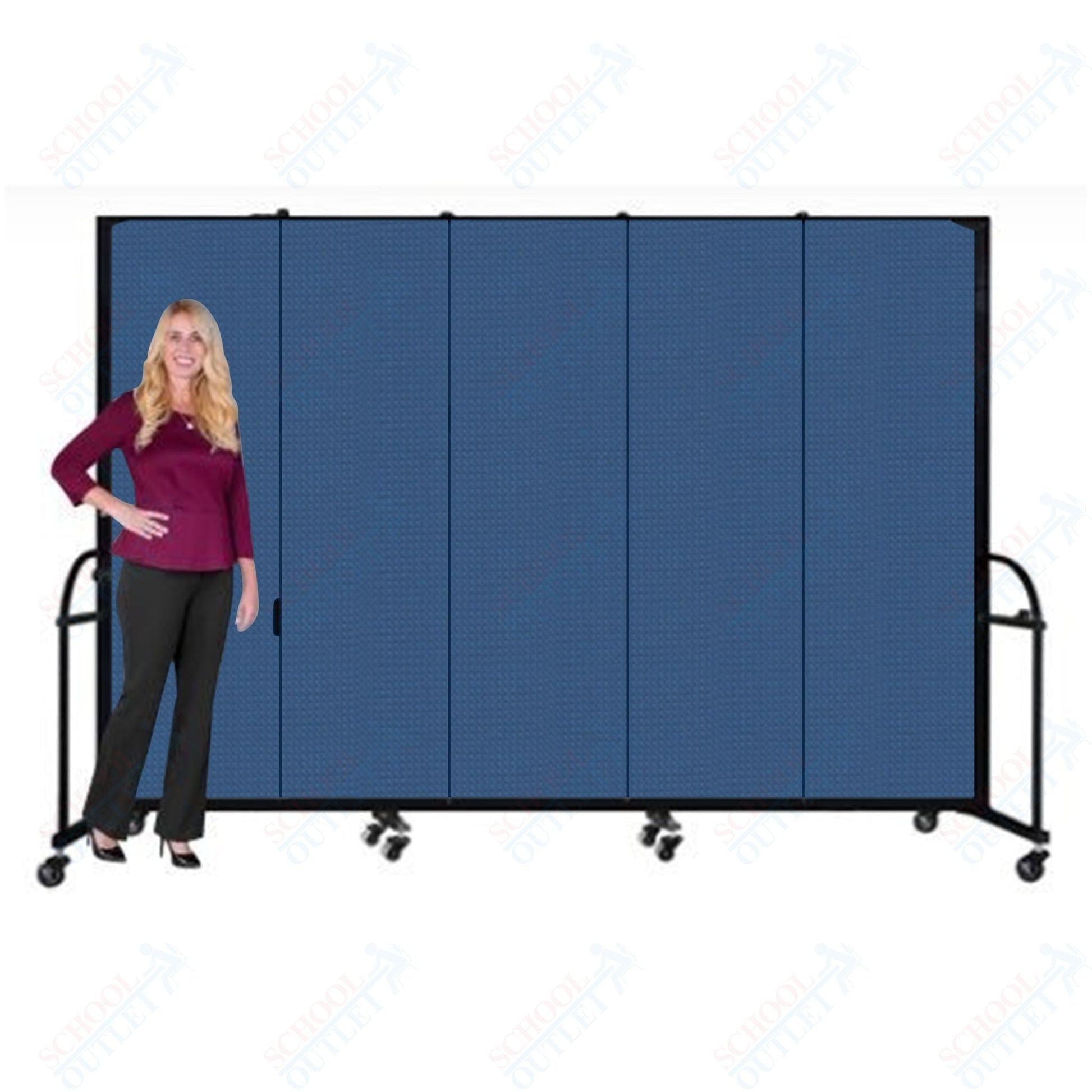 Screenflex HFSL605 - 5 Panels Standard Portable Room Divider 9' 5" L x 6' H - SchoolOutlet