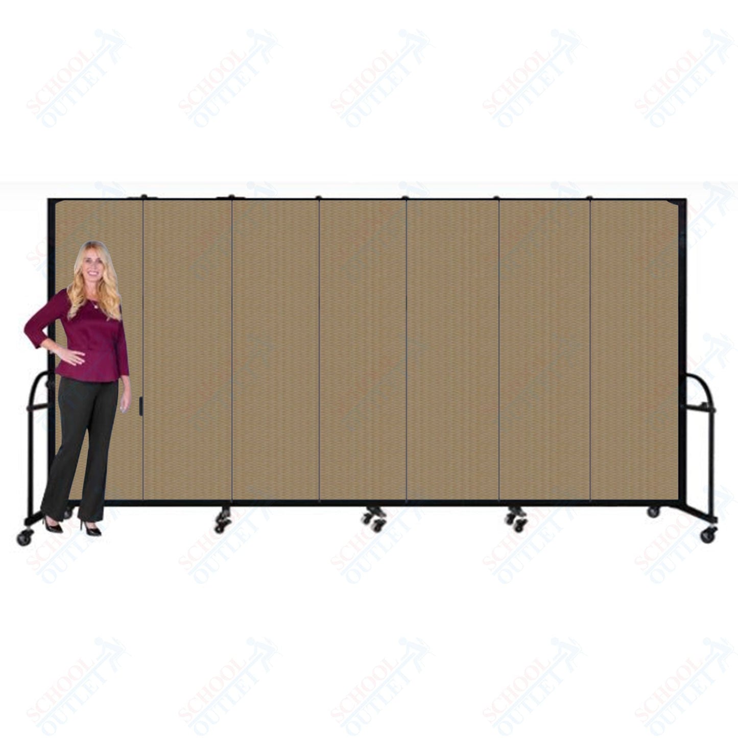 Screenflex HFSL607 - 7 Panels Standard Portable Room Divider 13' 1" L x 6' H - SchoolOutlet