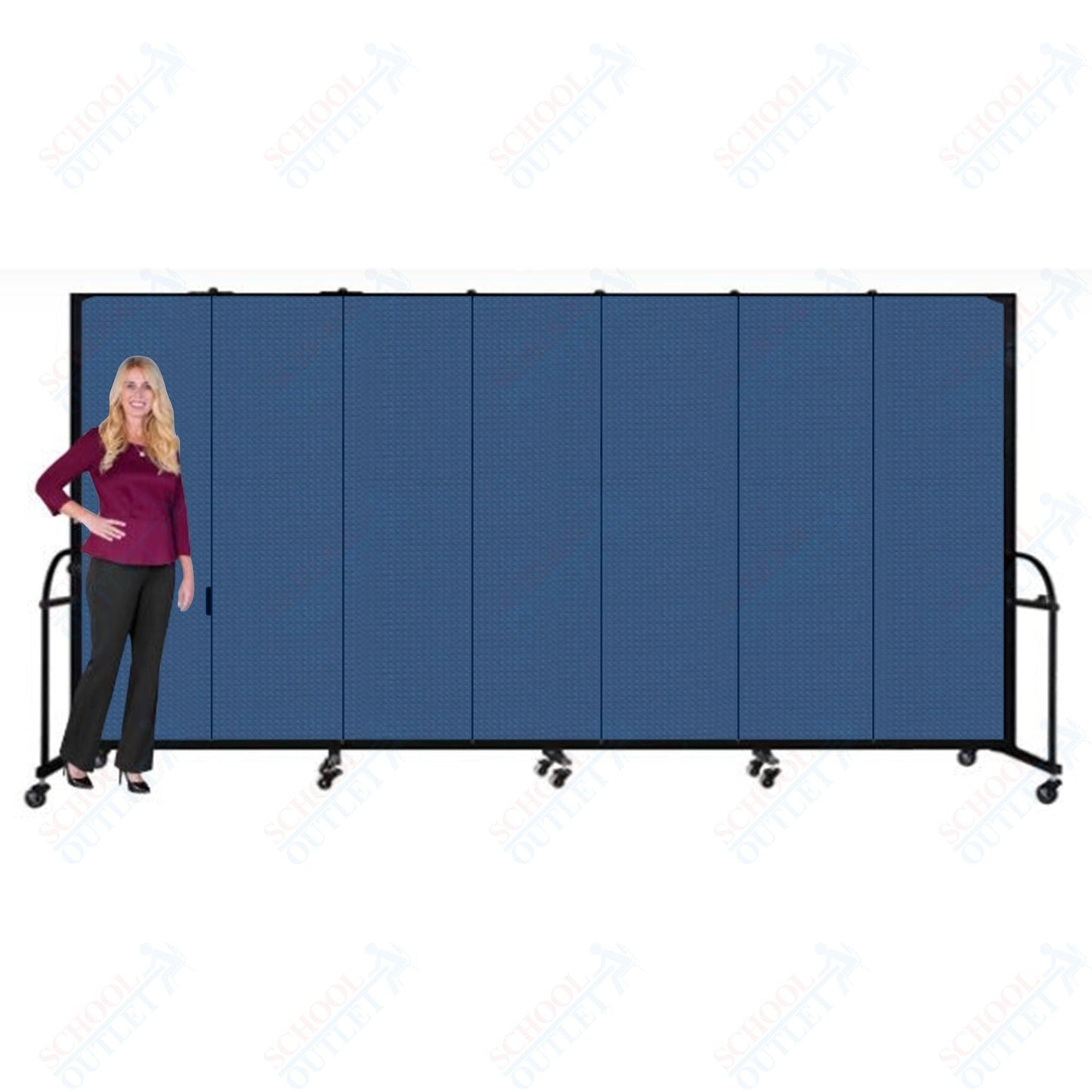 Screenflex HFSL607 - 7 Panels Standard Portable Room Divider 13' 1" L x 6' H - SchoolOutlet