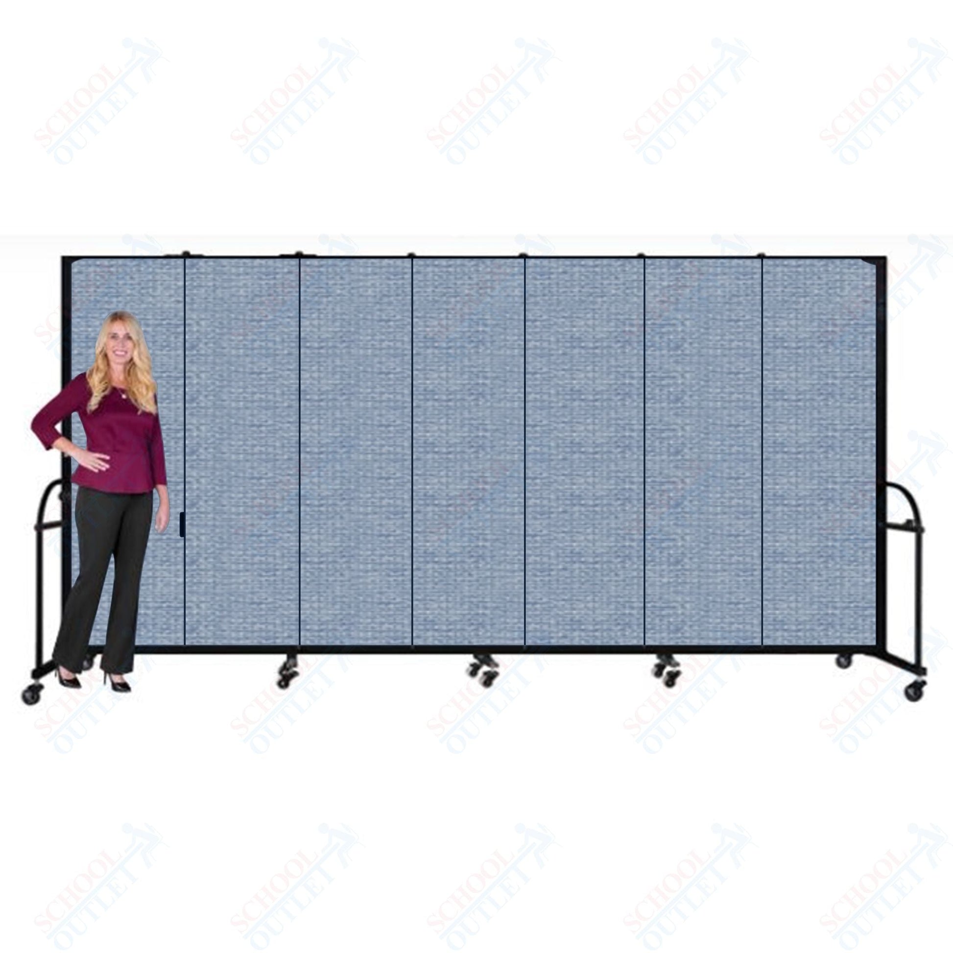 Screenflex HFSL607 - 7 Panels Standard Portable Room Divider 13' 1" L x 6' H - SchoolOutlet