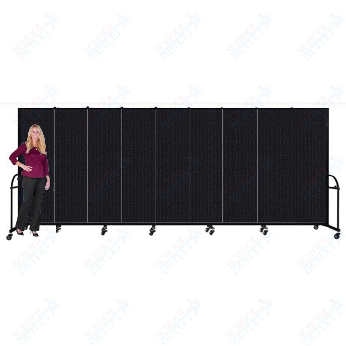 Screenflex HFSL609 - 9 Panels Standard Portable Room Divider 16' 9" L x 6' H - SchoolOutlet