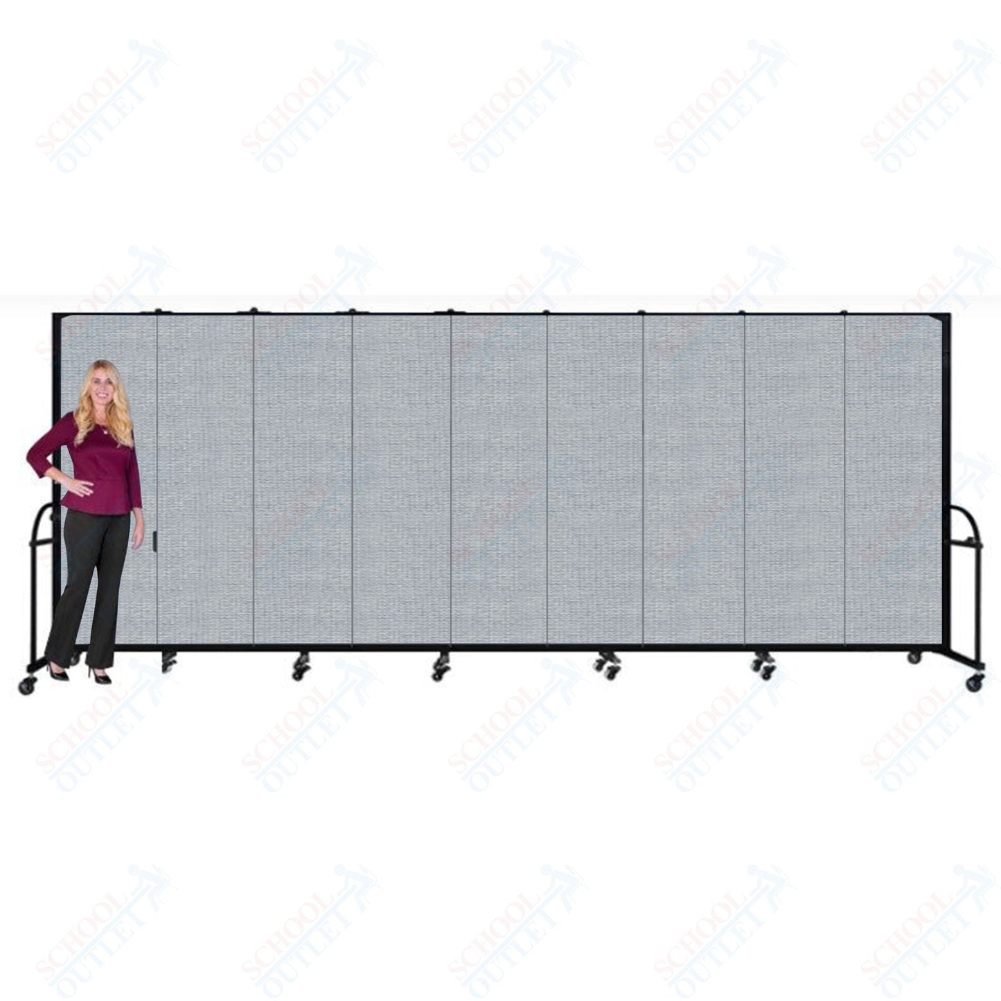 Screenflex HFSL609 - 9 Panels Standard Portable Room Divider 16' 9" L x 6' H - SchoolOutlet