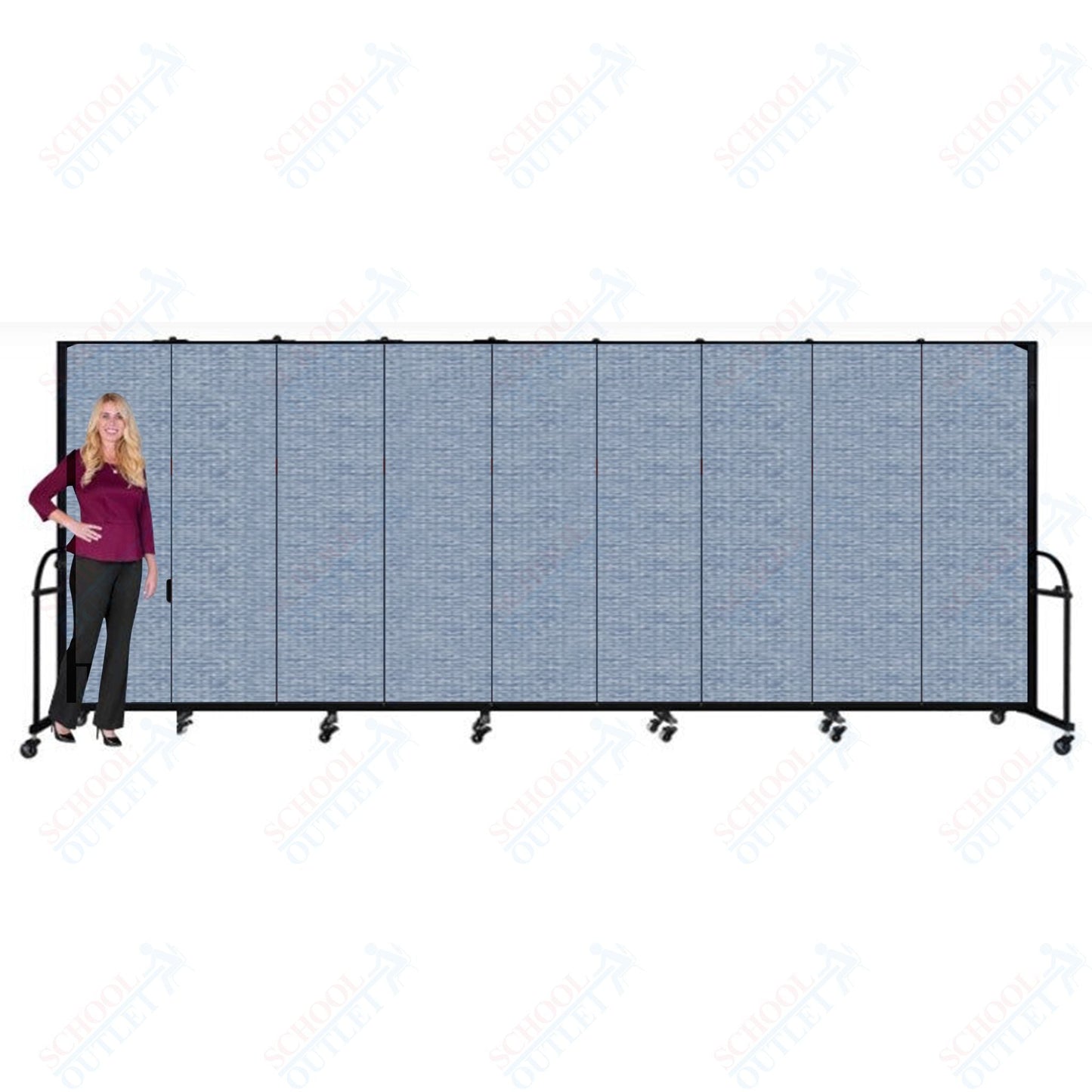 Screenflex HFSL609 - 9 Panels Standard Portable Room Divider 16' 9" L x 6' H - SchoolOutlet