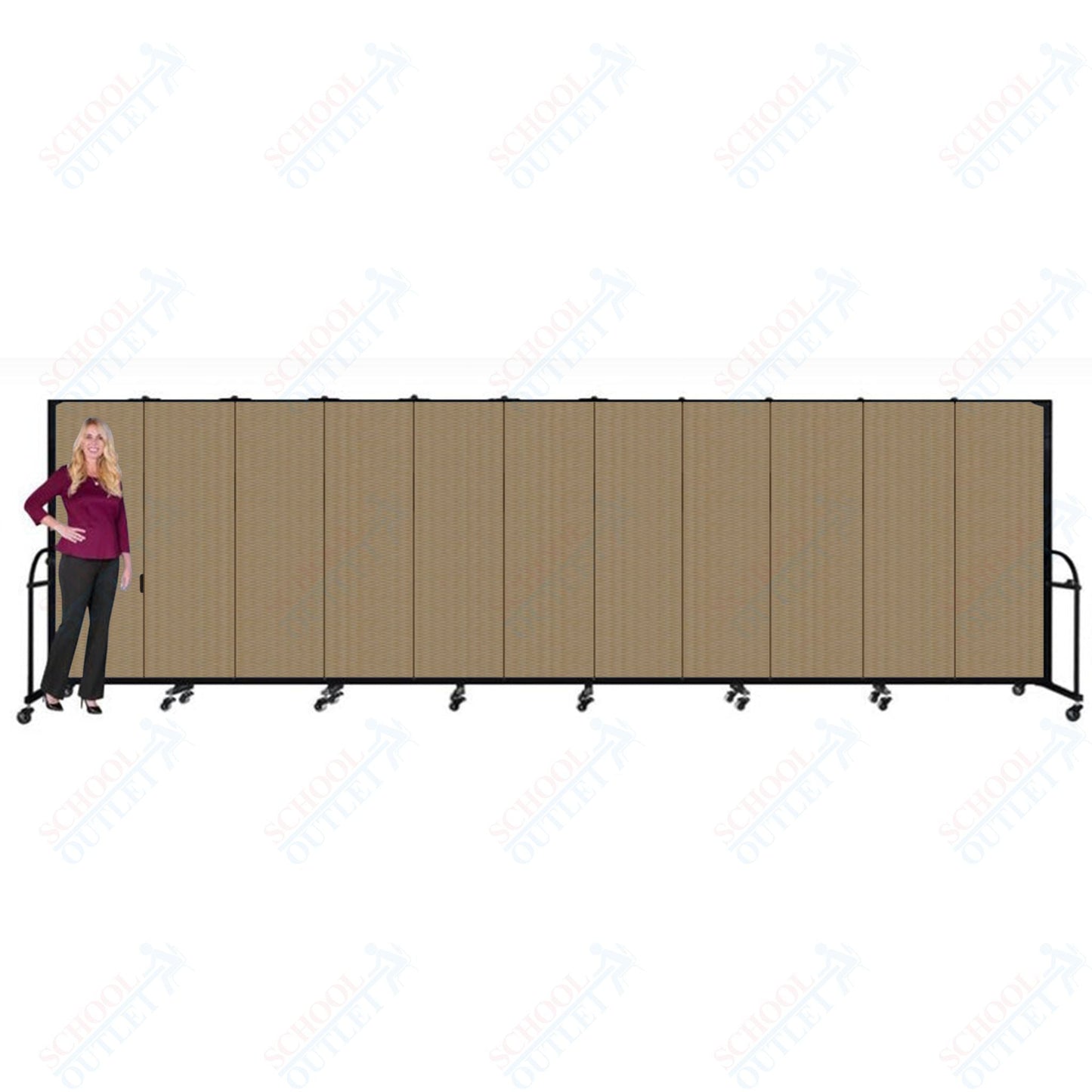 Screenflex HFSL611 - 11 Panels Standard Portable Room Divider 20' 5" L x 6' H - SchoolOutlet