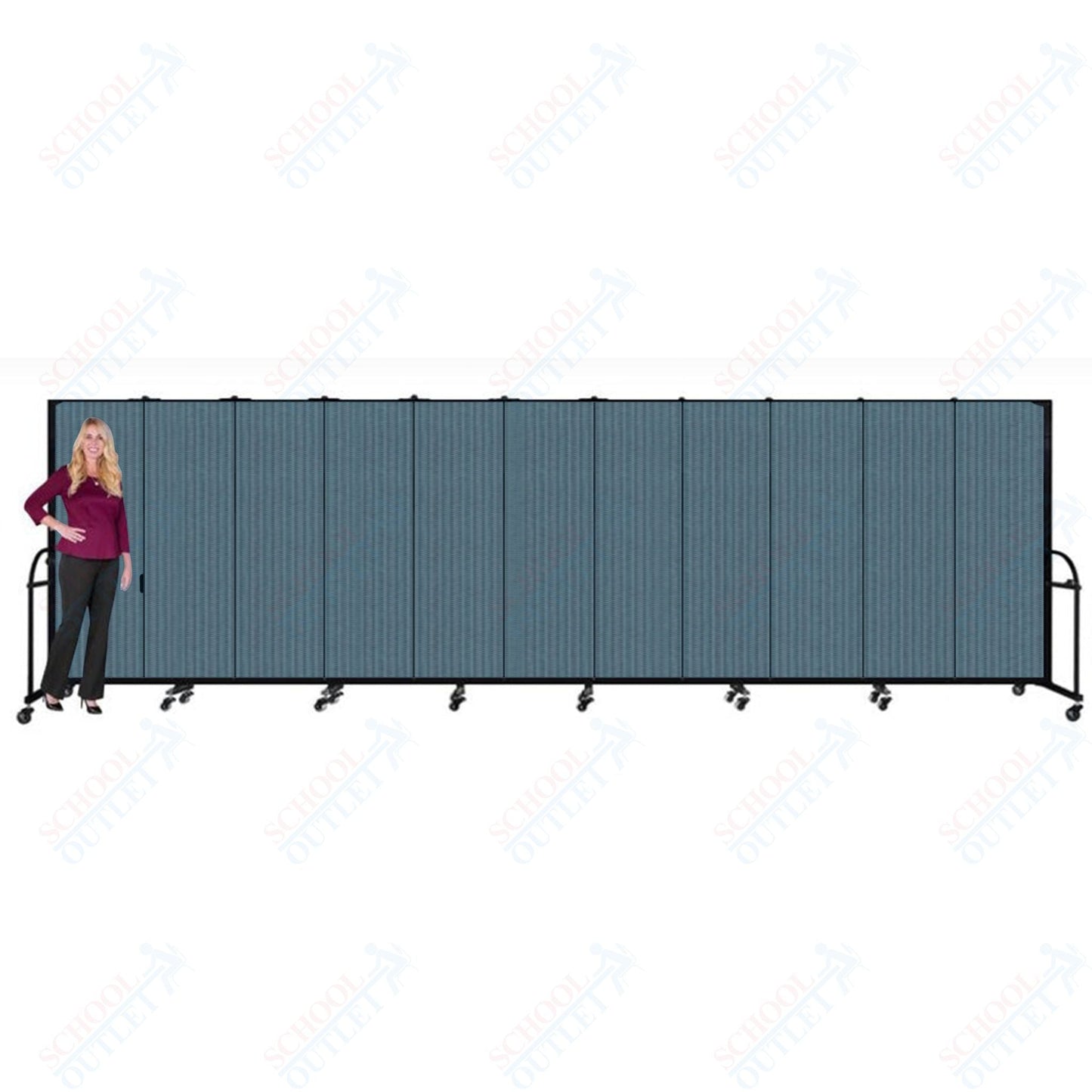 Screenflex HFSL611 - 11 Panels Standard Portable Room Divider 20' 5" L x 6' H - SchoolOutlet