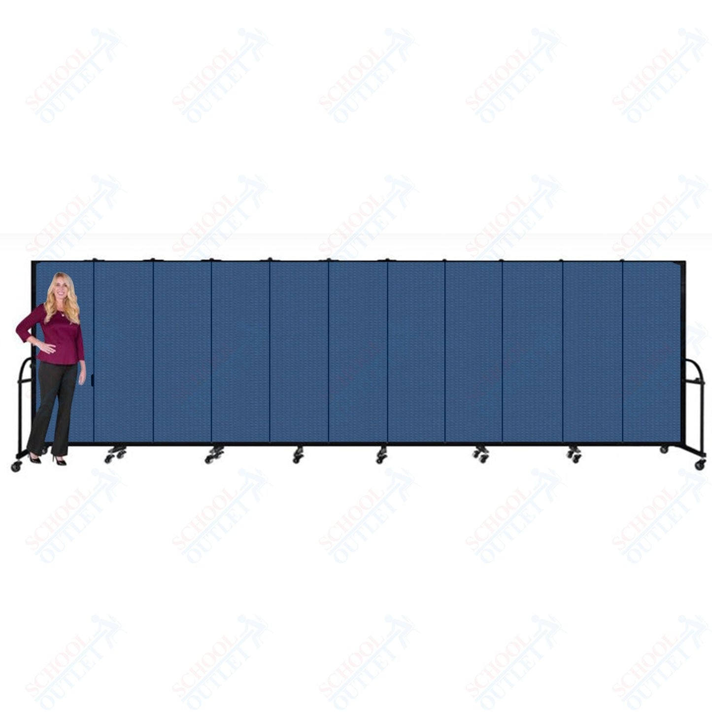 Screenflex HFSL611 - 11 Panels Standard Portable Room Divider 20' 5" L x 6' H - SchoolOutlet