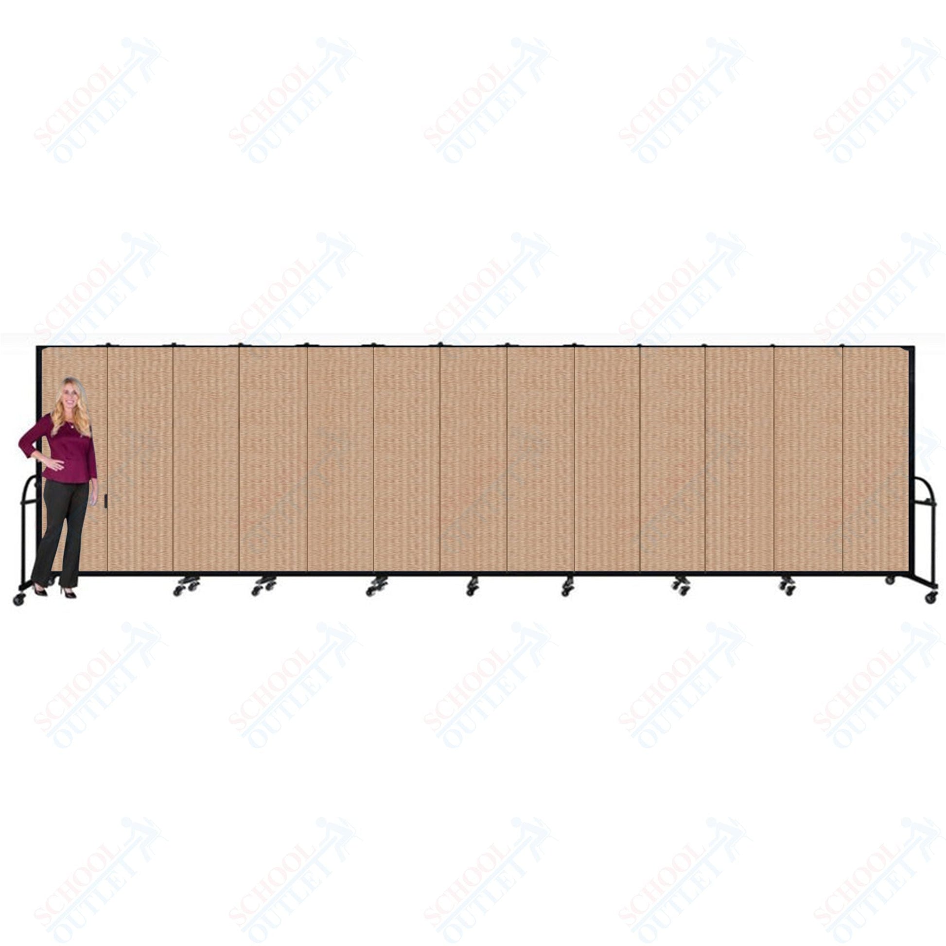 Screenflex HFSL613 - 13 Panels Standard Portable Room Divider 24' 1" L x 6' H - SchoolOutlet