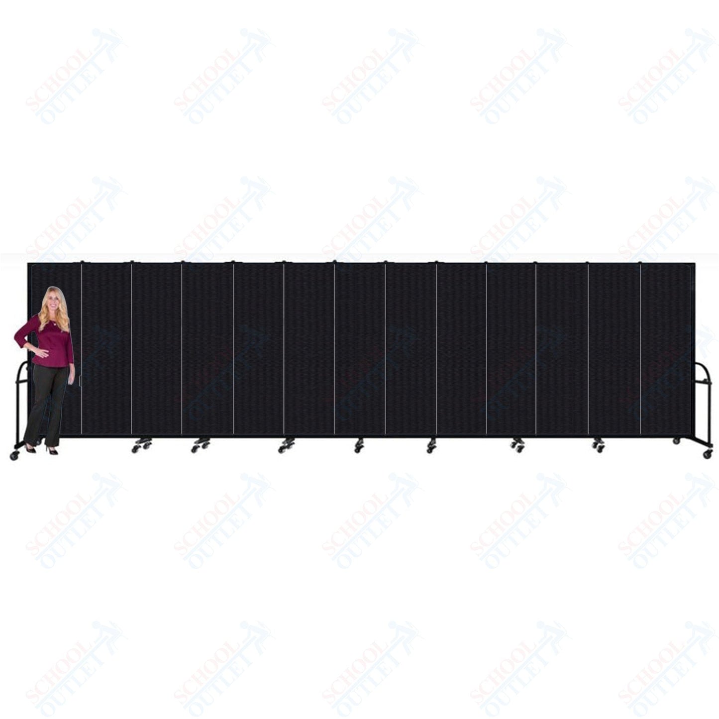 Screenflex HFSL613 - 13 Panels Standard Portable Room Divider 24' 1" L x 6' H - SchoolOutlet