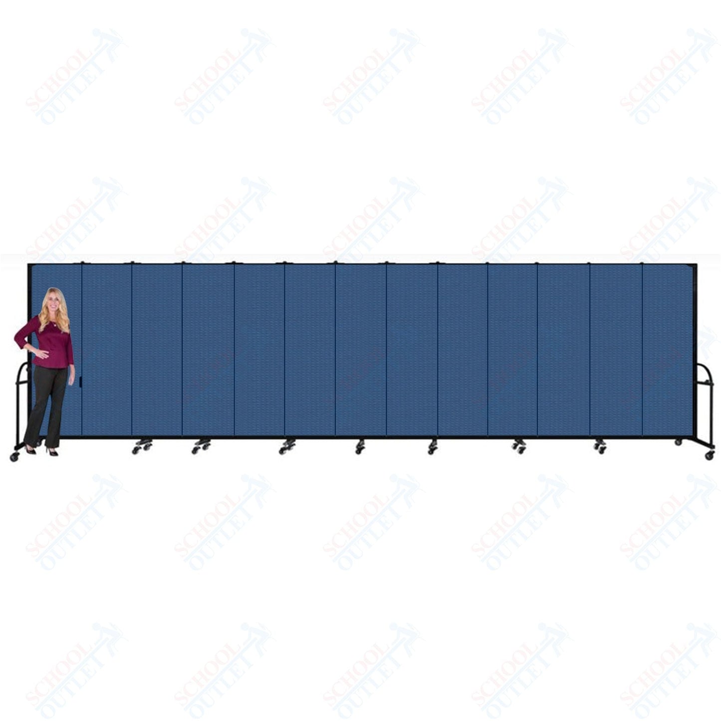 Screenflex HFSL613 - 13 Panels Standard Portable Room Divider 24' 1" L x 6' H - SchoolOutlet