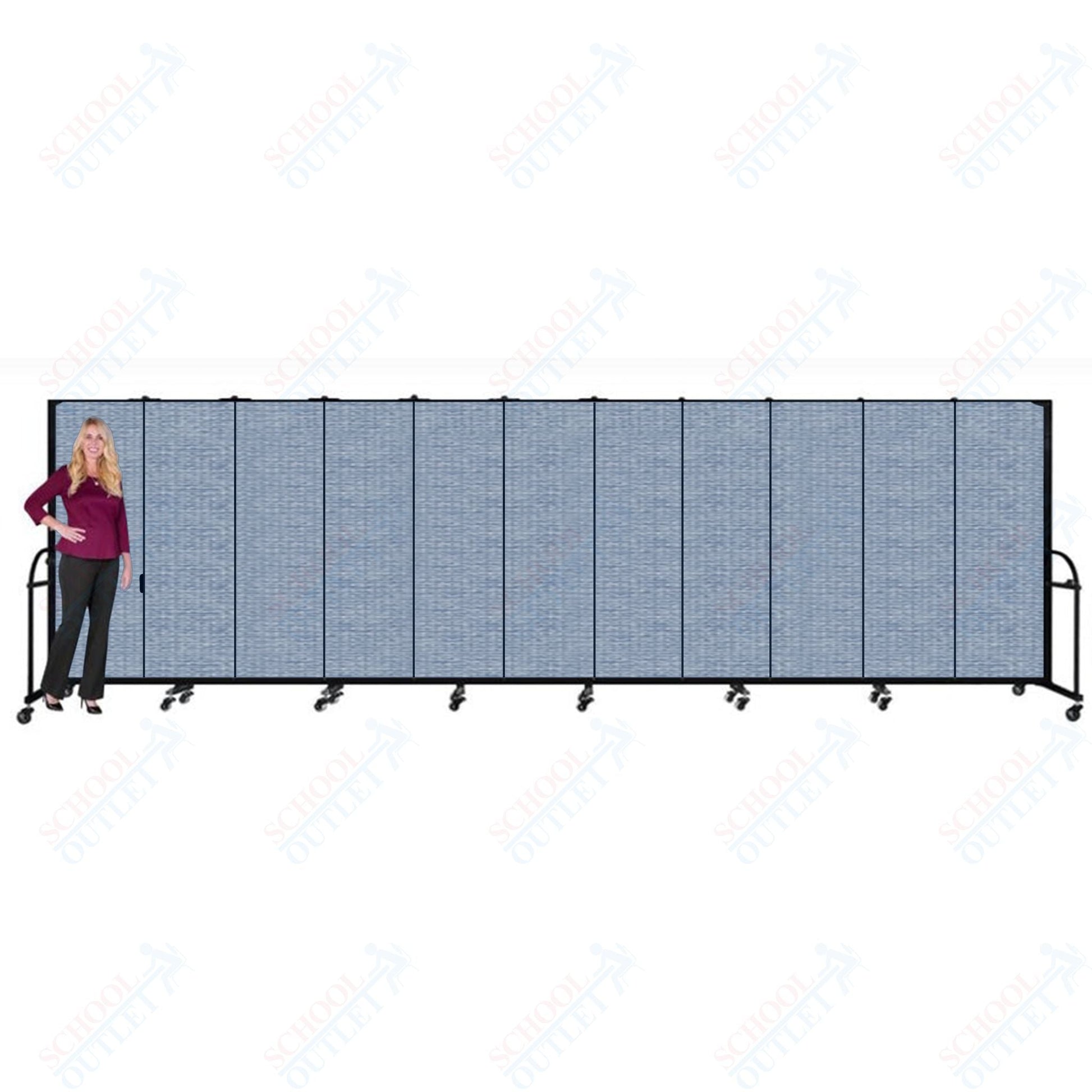 Screenflex HFSL7411 - 11 Panels Standard Portable Room Divider 20' 5" L x 7' 4" H - SchoolOutlet