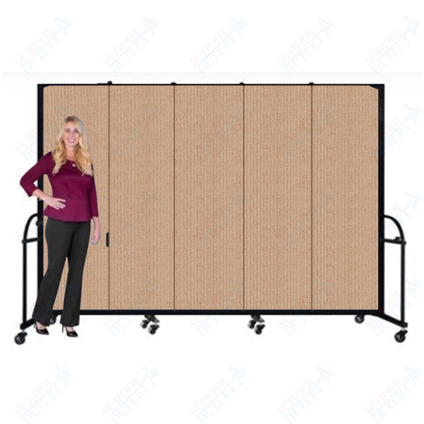 Screenflex HFSL745 - 5 Panels Standard Portable Room Divider 9' 5" L x 7' 4" H - SchoolOutlet