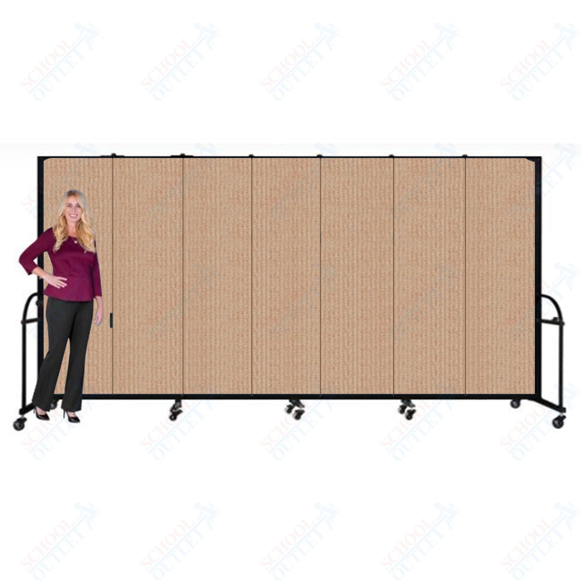 Screenflex HFSL747 - 7 Panels Standard Portable Room Divider 13' 1" L x 7' 4" H - SchoolOutlet