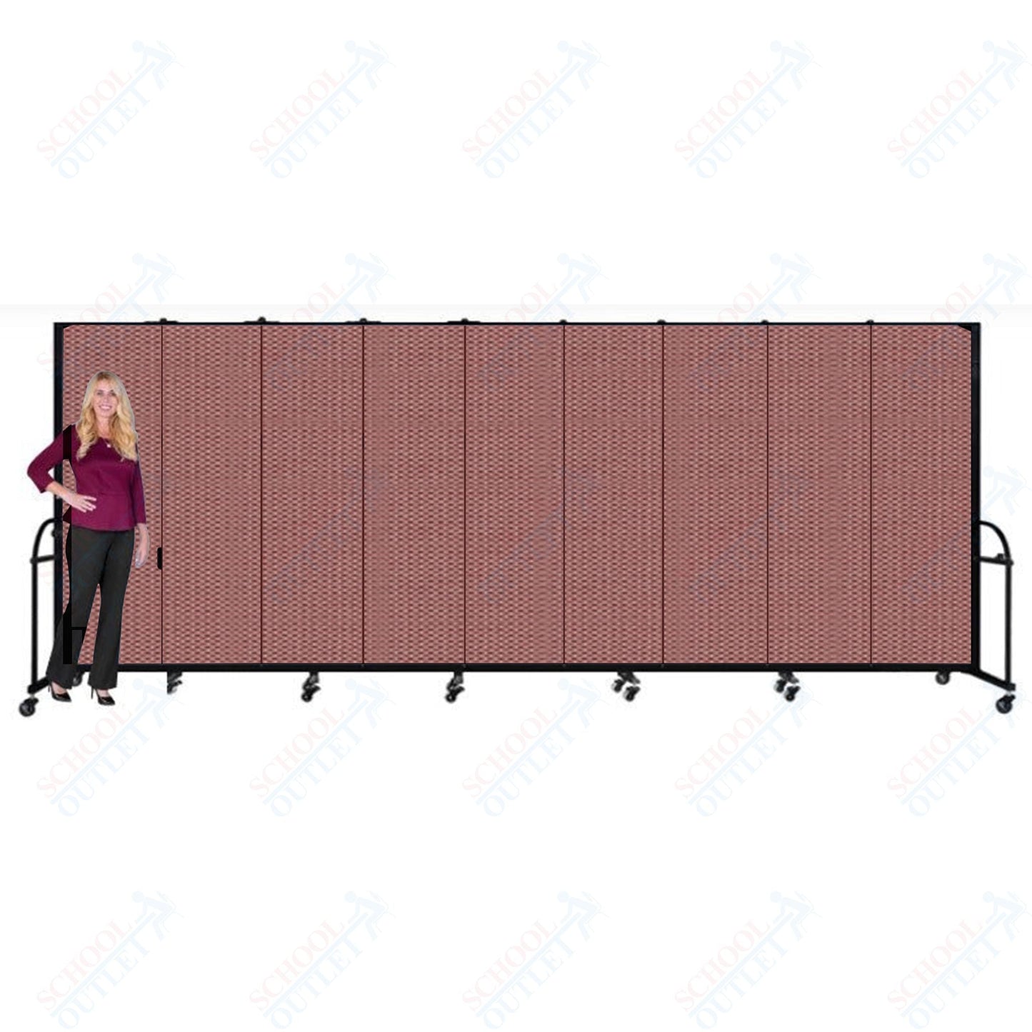 Screenflex HFSL749 - 9 Panels Standard Portable Room Divider 16' 9" L x 7' 4" H - SchoolOutlet