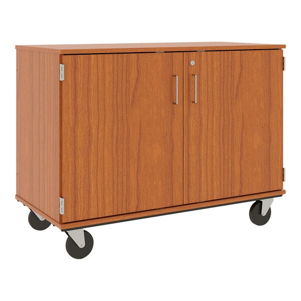 36" Assembled Slotted Storage Cart with Locking Door (80117 F36) - SchoolOutlet