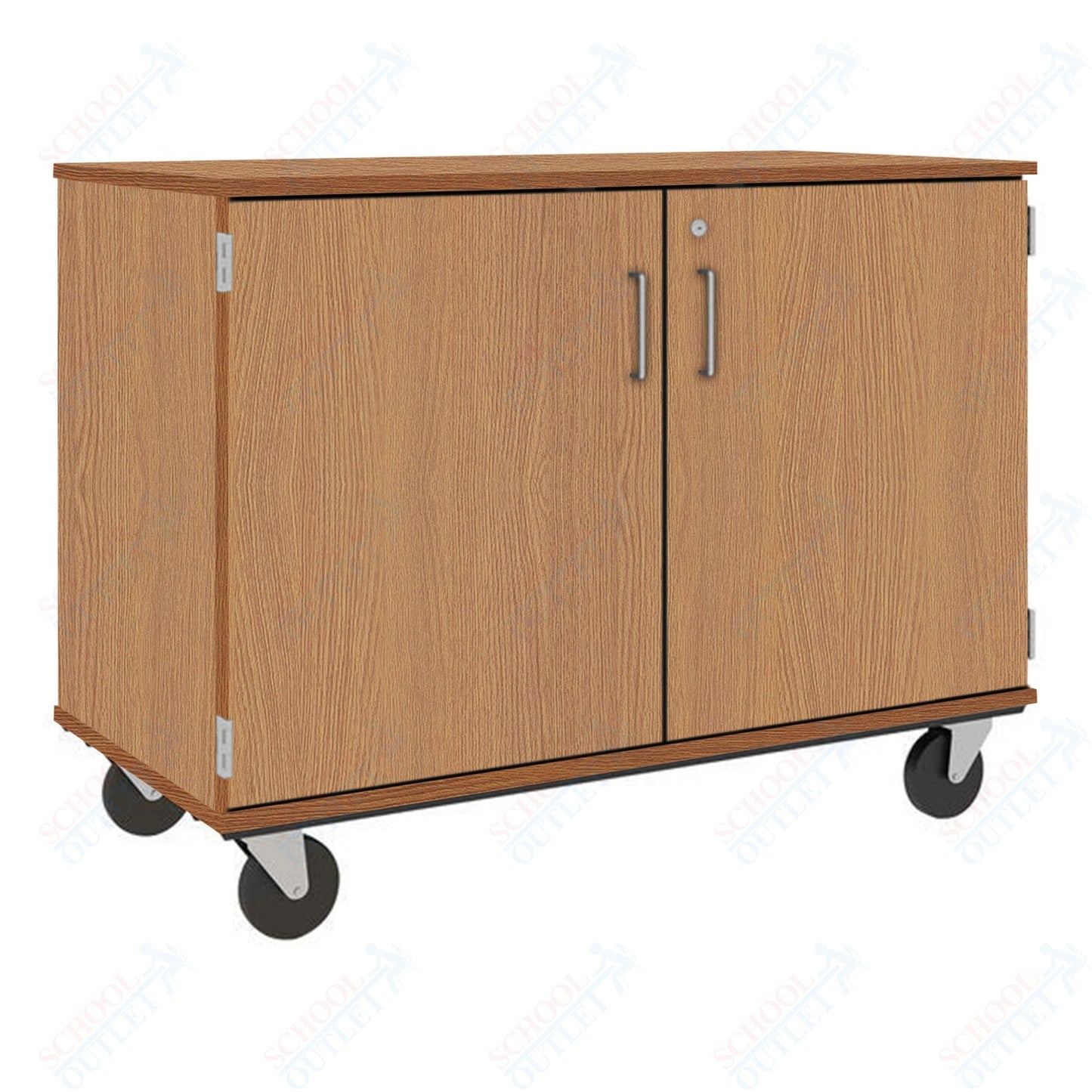 36" Assembled Slotted Storage Cart with Locking Door (80117 F36) - SchoolOutlet