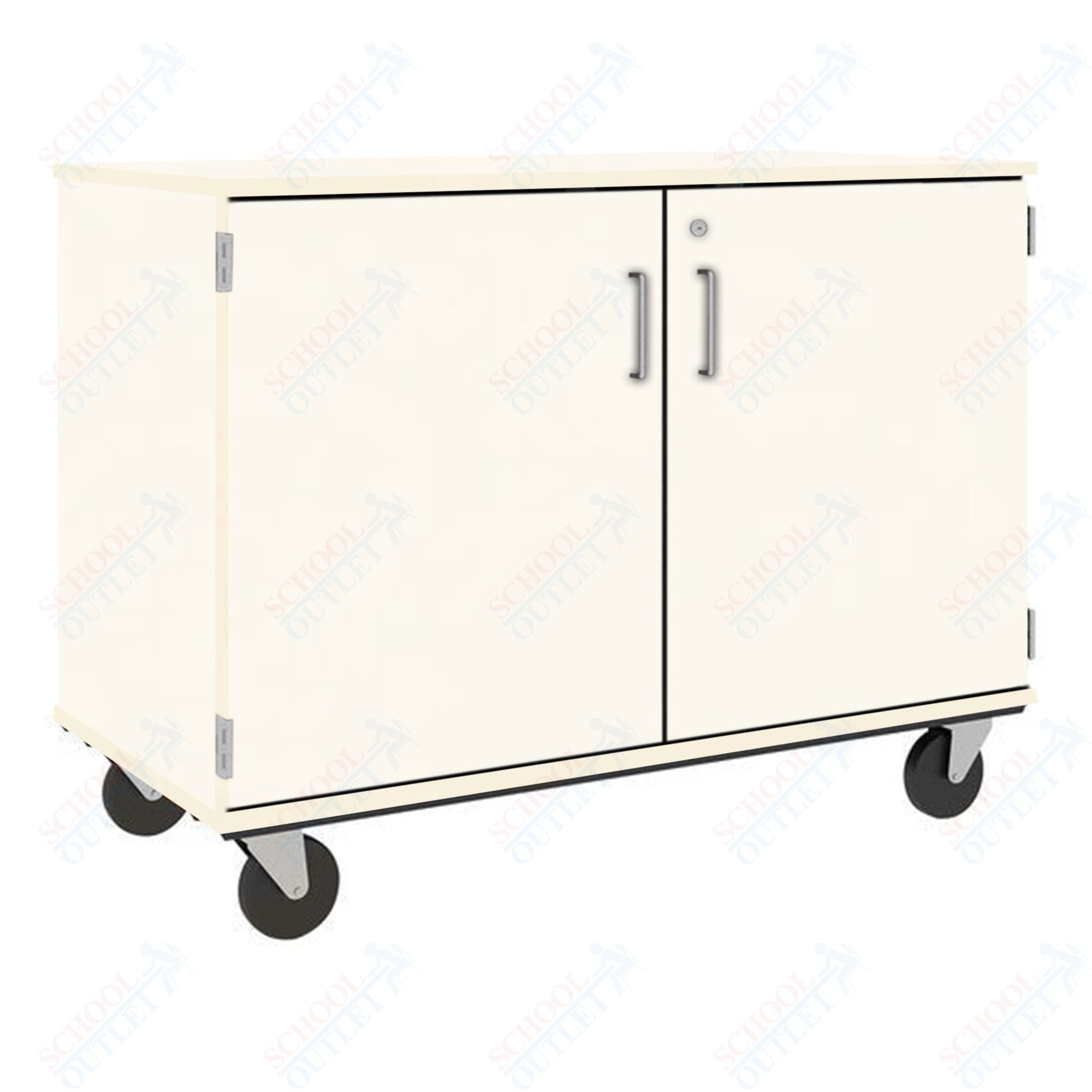 36" Assembled Slotted Storage Cart with Locking Door (80117 F36) - SchoolOutlet