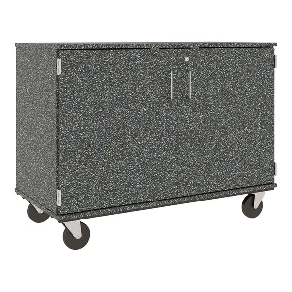 36" Assembled Slotted Storage Cart with Locking Door (80117 F36) - SchoolOutlet