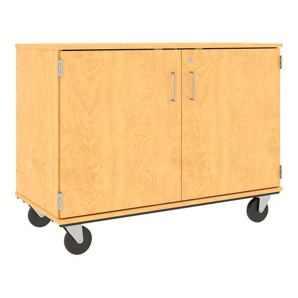 36" Assembled Slotted Storage Cart with Locking Door (80117 F36) - SchoolOutlet