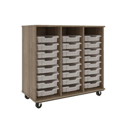 36" Tall Assembled Counter-Height Mobile Shelf Storage Cabinet with Lockable Doors (80181 F36)